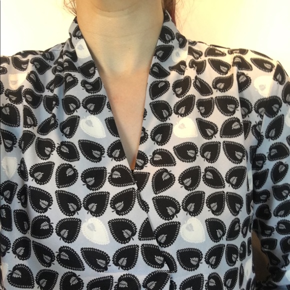 Ann Taylor Leaf Pattern Motif Work Blouse - Picture 11 of 13